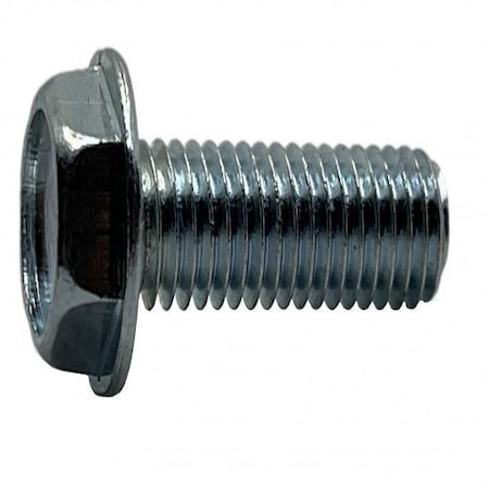 #10-32 X 7/16 In Slotted Hex Machine Screw, Zinc Plated Steel